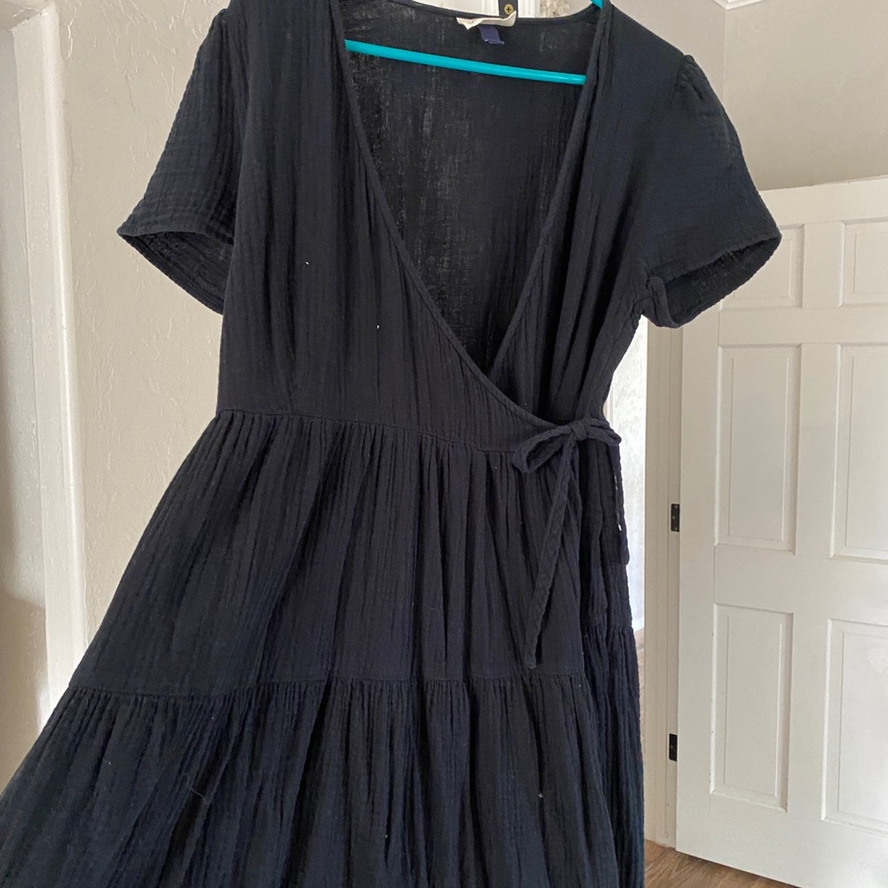 Cotton midi wrap style dress